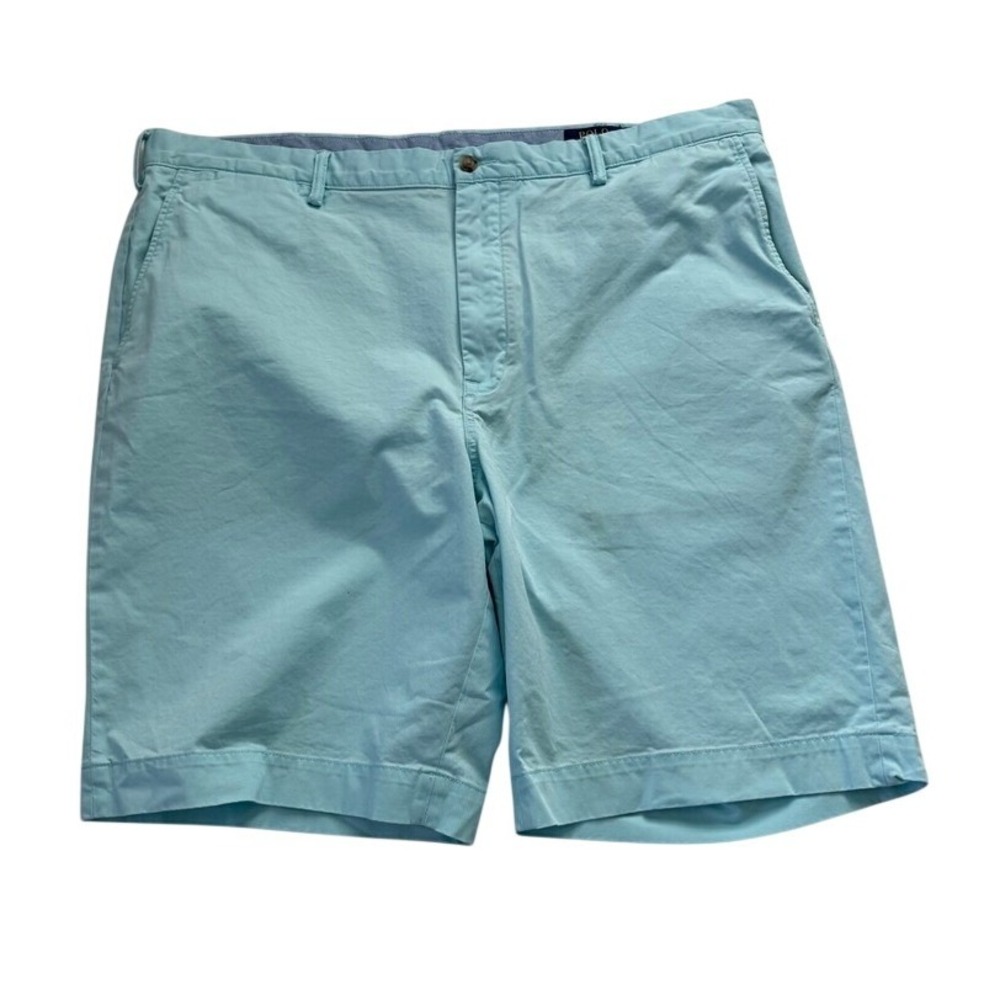 Polo Ralph Lauren Mens 42 Classic Fit 9" Chino Shorts Light Blue Stretch Twill